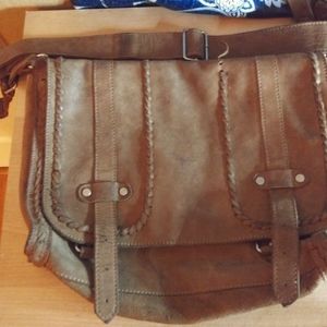 Reiss leather hide satchel